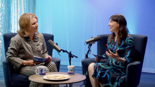 Two people talking on the Growth Academy podcast