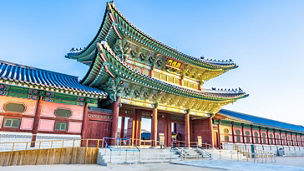 Beautiful architecture building Gyeongbokgung palace in Seoul South Korea