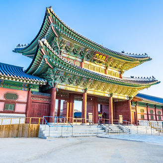 Beautiful architecture building Gyeongbokgung palace in Seoul South Korea