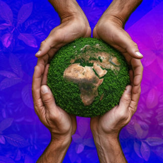 hand holding globe-africa-map 