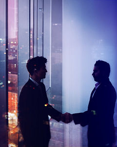 Man in front of skyline