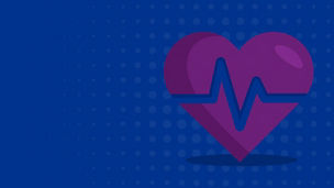 Heart beat, illustration over blue background