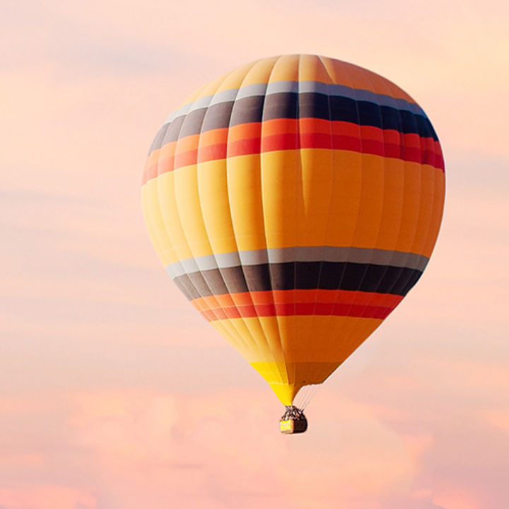 Hot air balloon at sunset