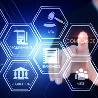 Business performance monitoring concept, businessman using smartphone Online survey filling out, digital form checklist, blue background.