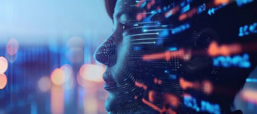 Human face reflecting digital data