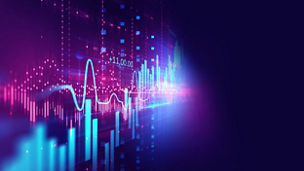 financial stock market graph on technology abstract background represent risk of investment