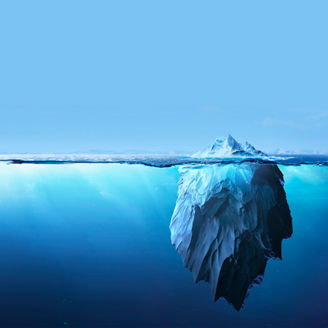 Iceberg - Underwater Risk - Climate Change Concept