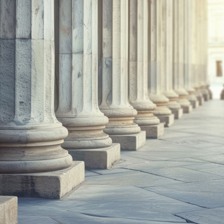 Row of classical ionic columns