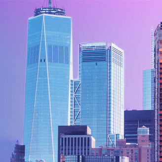 morning blue city landscape banner