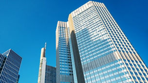 Cityscape of Frankfurt downtown at sunset, Germany. Multiple skyscrapers, Cityscape of Frankfurt downtown at sunset, Germany. Multiple skyscrapers