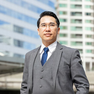 Portrait asian business man business district , lifestyle business people concept