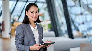 smiling young asian business women
