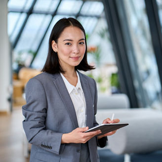 smiling young asian business women