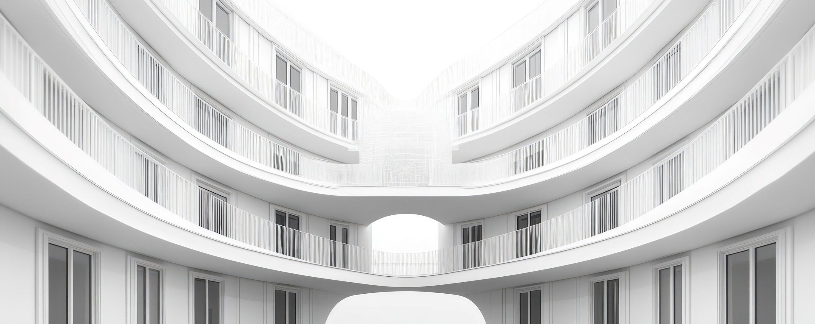 white walls windows building