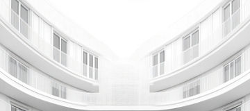 white walls windows building