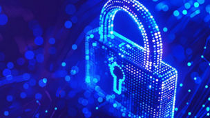 lock banner blue digital