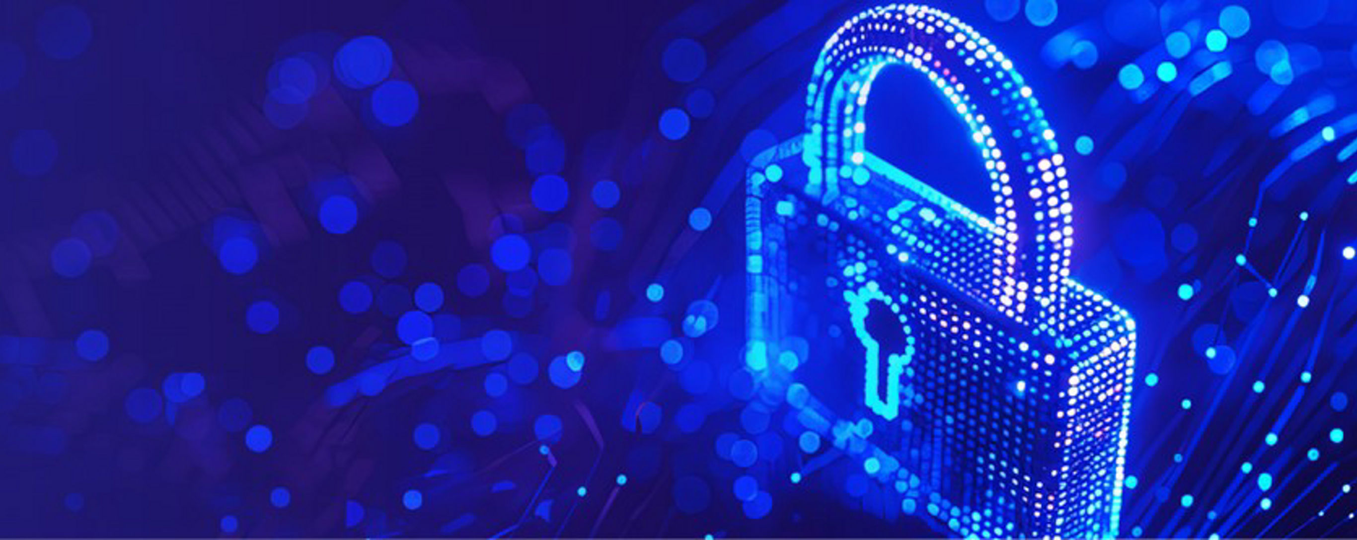 lock banner blue digital
