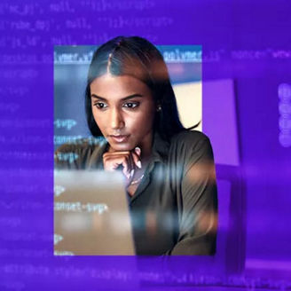 Woman working on computer