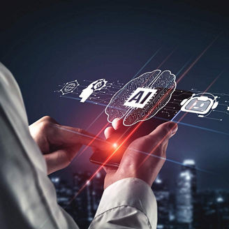 Person using smartphone with AI logo overlaid representing agentic AI