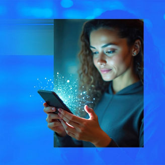 Woman looking at mobile phone