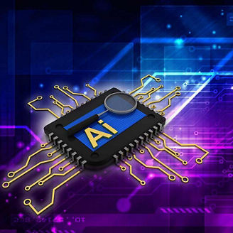 Microchip with AI written on it