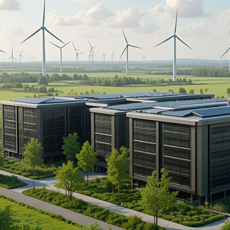 Offices and wind turbines