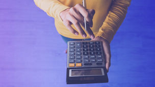 Person using calculator