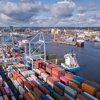 Shipyard, aerial view