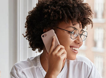 Woman on phone in office