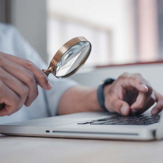 Digital Investigation with Magnifying Glass Hands-on Digital Search and Research Concept Focused Technology Exploration with Laptop