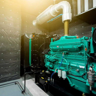 Generator Room Emergency power supply. Powered by Diesel power.