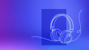Grad and student programmes 2027 banner image - sketch of headphones