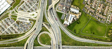 Overlapping motorways seen from above