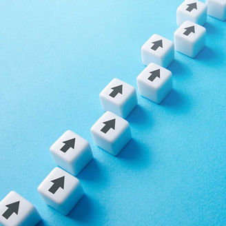 Chain of blocks with arrows