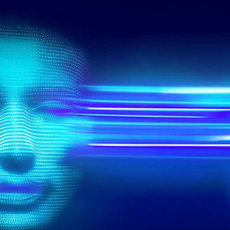 Face made of binary code