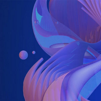 Abstract shapes on navy background