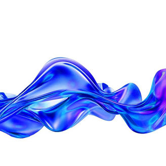 Abstract blue wave on white background