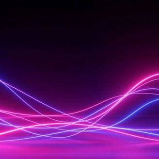 Wavy neon lines on dark background
