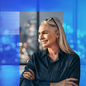 CEO smiling and looking off-camera, 2025 CEO Outlook Tech & Telco