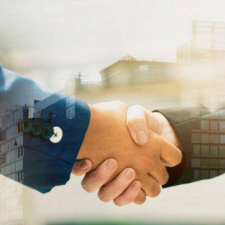 Close up of a business people with a handshake
