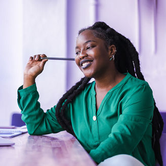 woman working from home