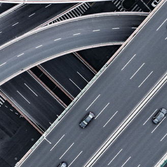 Autobahnkreuz von oben