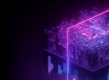 Innovation abstract purple cube