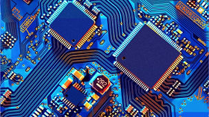 Integrated circuit board layout with blue web