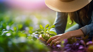 lady planting