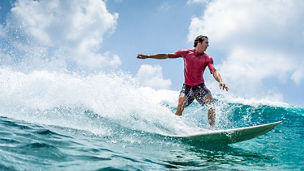 surfer in red t-shirt