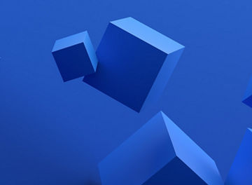 Abstract 3d render, blue geometric background design with cubes