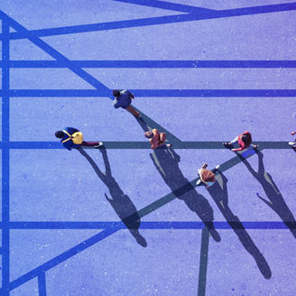 幾何学の線上を歩くひとびと