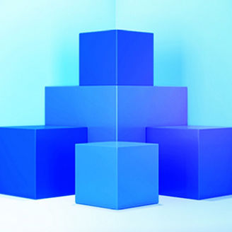 積み重なった5つのキューブ