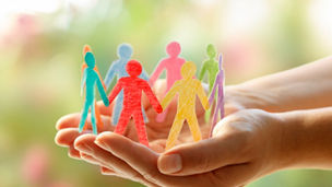 Social Inclusion Concept - Paper People Silhouettes On Hands